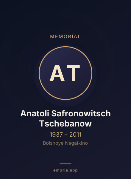 Memorial portrait of Anatoli Safronowitsch Tschebanow