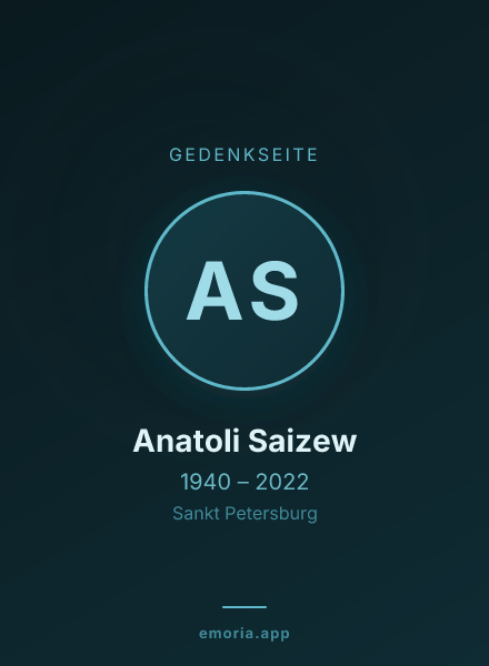 Gedenkportrait von Anatoli Saizew