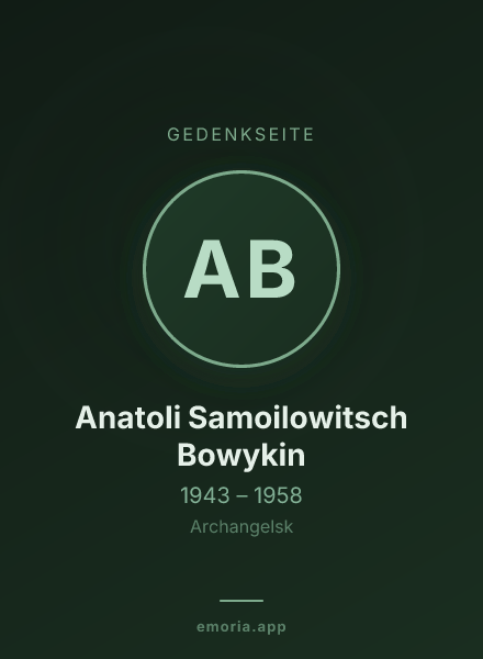 Gedenkportrait von Anatoli Samoilowitsch Bowykin