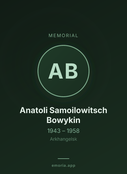 Memorial portrait of Anatoli Samoilowitsch Bowykin