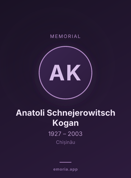 Memorial portrait of Anatoli Schnejerowitsch Kogan