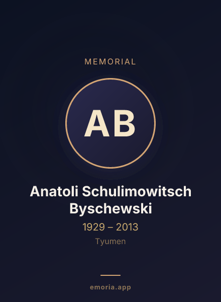 Memorial portrait of Anatoli Schulimowitsch Byschewski