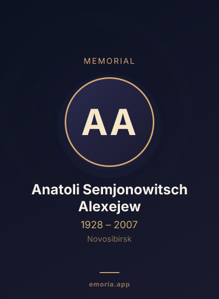 Memorial portrait of Anatoli Semjonowitsch Alexejew