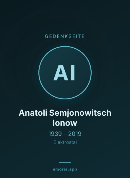 Gedenkportrait von Anatoli Semjonowitsch Ionow