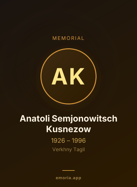 Memorial portrait of Anatoli Semjonowitsch Kusnezow