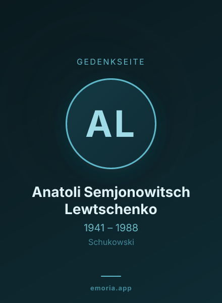 Gedenkportrait von Anatoli Semjonowitsch Lewtschenko