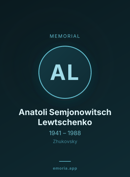 Memorial portrait of Anatoli Semjonowitsch Lewtschenko
