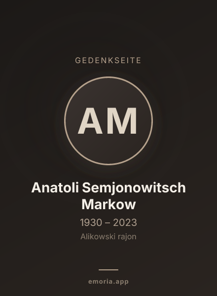 Gedenkportrait von Anatoli Semjonowitsch Markow