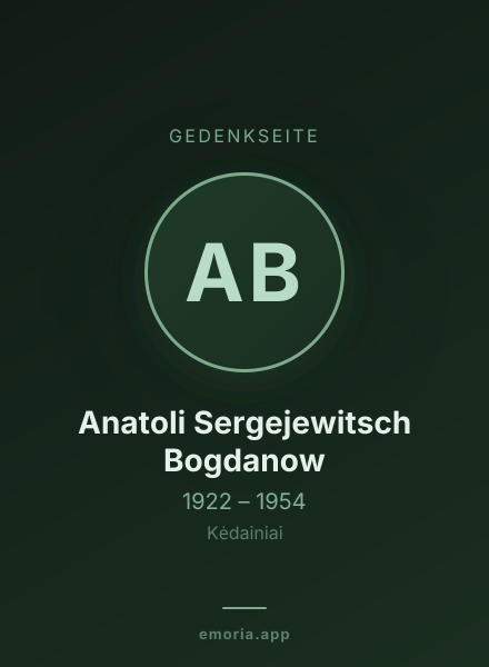 Gedenkportrait von Anatoli Sergejewitsch Bogdanow