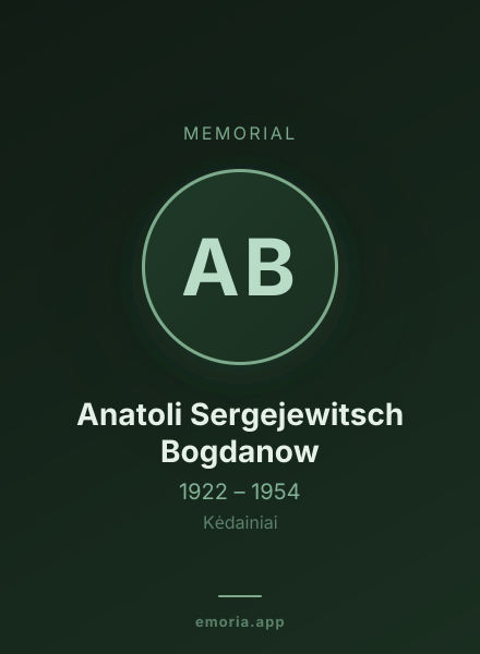 Memorial portrait of Anatoli Sergejewitsch Bogdanow