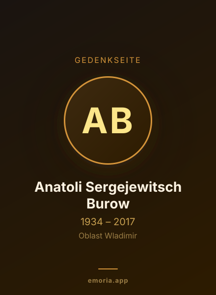 Gedenkportrait von Anatoli Sergejewitsch Burow