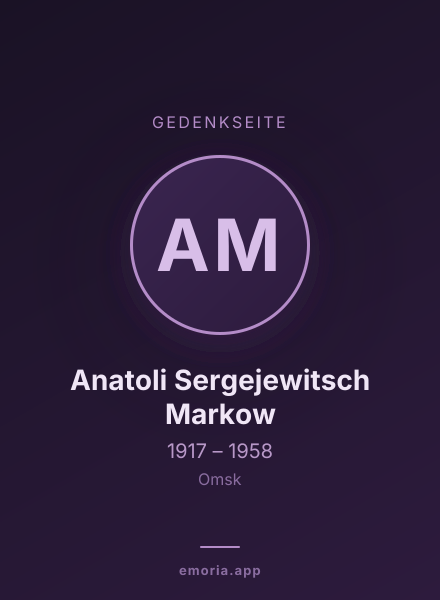 Gedenkportrait von Anatoli Sergejewitsch Markow