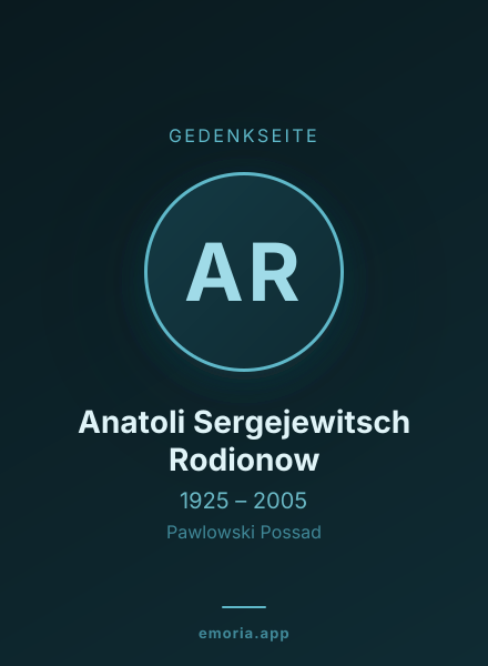 Gedenkportrait von Anatoli Sergejewitsch Rodionow