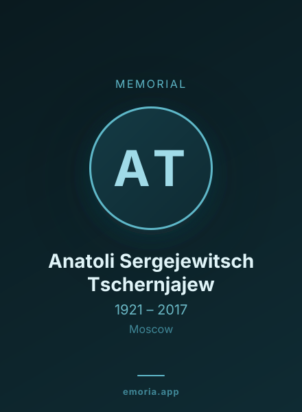 Memorial portrait of Anatoli Sergejewitsch Tschernjajew