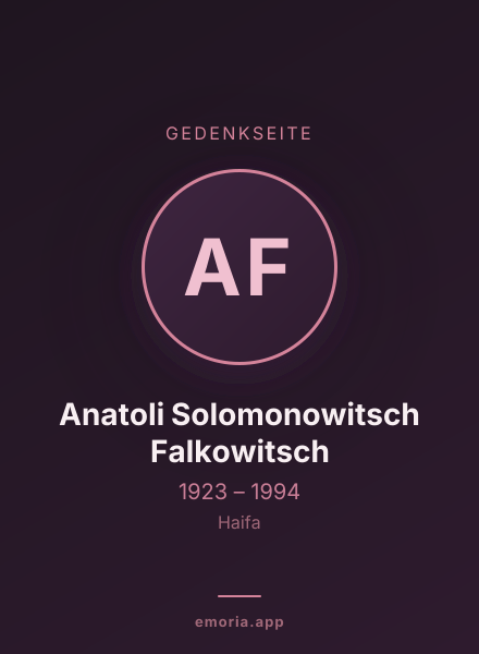 Gedenkportrait von Anatoli Solomonowitsch Falkowitsch