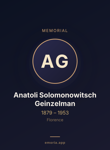Memorial portrait of Anatoli Solomonowitsch Geinzelman