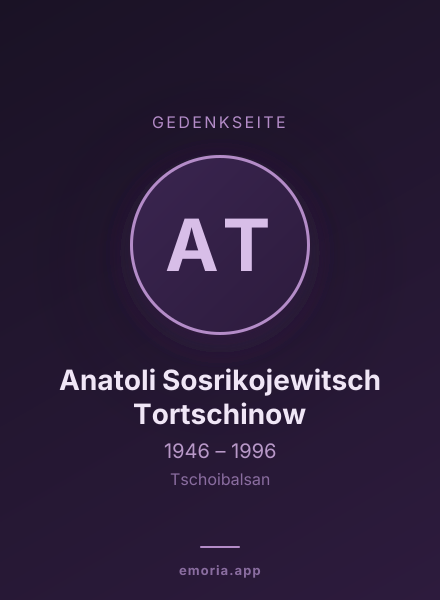 Gedenkportrait von Anatoli Sosrikojewitsch Tortschinow