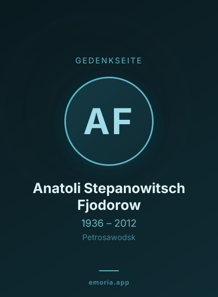 Gedenkportrait von Anatoli Stepanowitsch Fjodorow