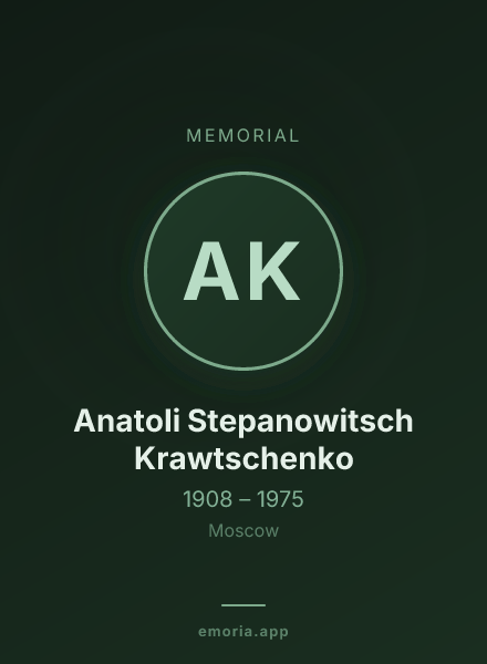 Memorial portrait of Anatoli Stepanowitsch Krawtschenko