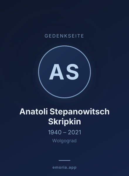 Gedenkportrait von Anatoli Stepanowitsch Skripkin