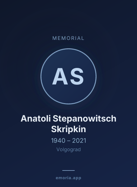 Memorial portrait of Anatoli Stepanowitsch Skripkin