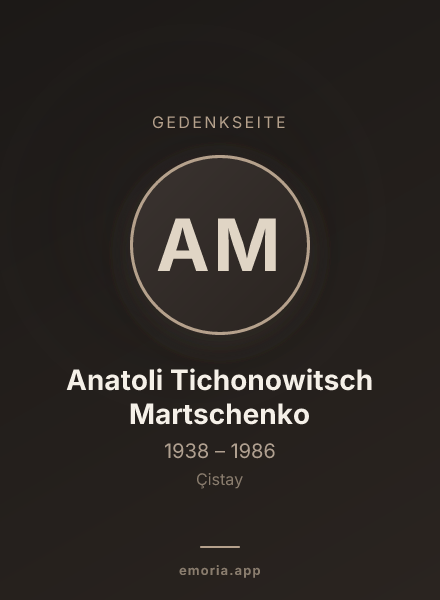 Gedenkportrait von Anatoli Tichonowitsch Martschenko