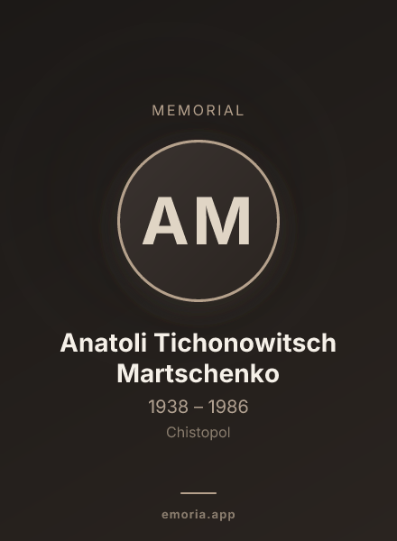 Memorial portrait of Anatoli Tichonowitsch Martschenko