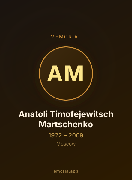 Memorial portrait of Anatoli Timofejewitsch Martschenko