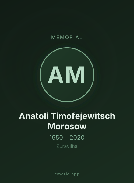 Memorial portrait of Anatoli Timofejewitsch Morosow