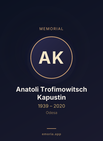 Memorial portrait of Anatoli Trofimowitsch Kapustin