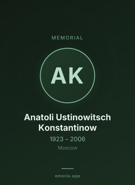Memorial portrait of Anatoli Ustinowitsch Konstantinow