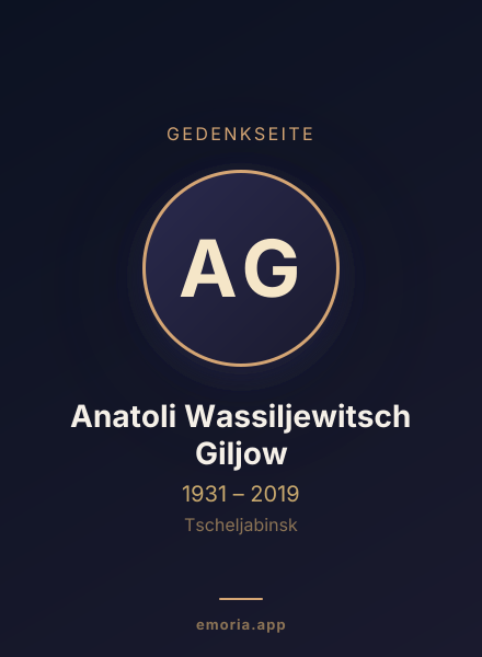 Gedenkportrait von Anatoli Wassiljewitsch Giljow