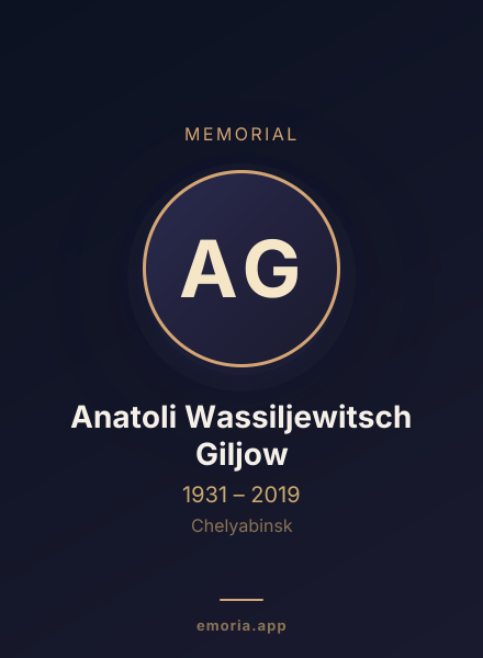 Memorial portrait of Anatoli Wassiljewitsch Giljow