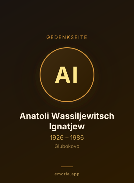 Gedenkportrait von Anatoli Wassiljewitsch Ignatjew