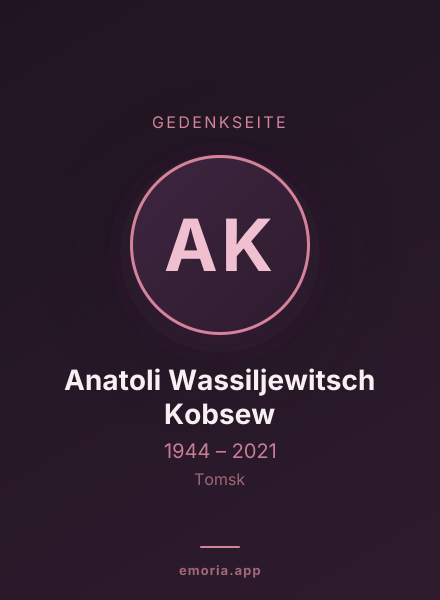 Gedenkportrait von Anatoli Wassiljewitsch Kobsew