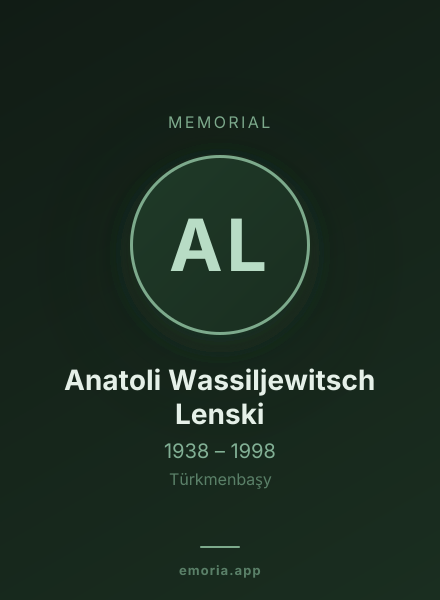 Memorial portrait of Anatoli Wassiljewitsch Lenski