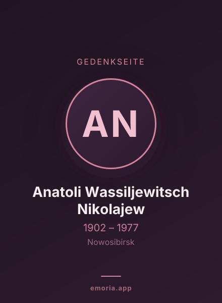 Gedenkportrait von Anatoli Wassiljewitsch Nikolajew