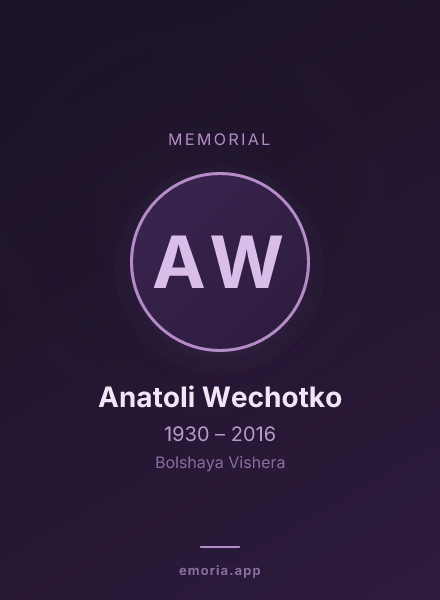 Memorial portrait of Anatoli Wechotko