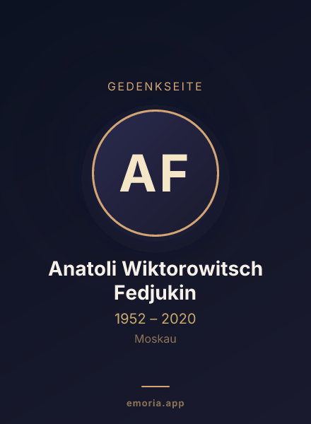 Gedenkportrait von Anatoli Wiktorowitsch Fedjukin