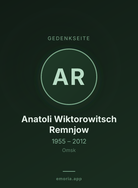 Gedenkportrait von Anatoli Wiktorowitsch Remnjow