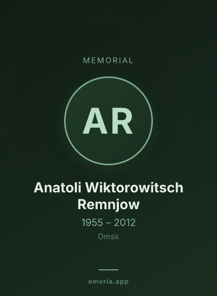 Memorial portrait of Anatoli Wiktorowitsch Remnjow