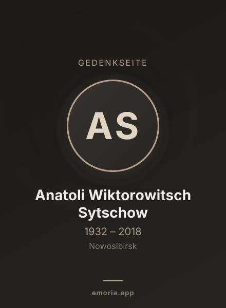 Gedenkportrait von Anatoli Wiktorowitsch Sytschow
