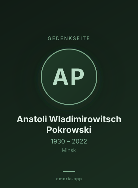 Gedenkportrait von Anatoli Wladimirowitsch Pokrowski