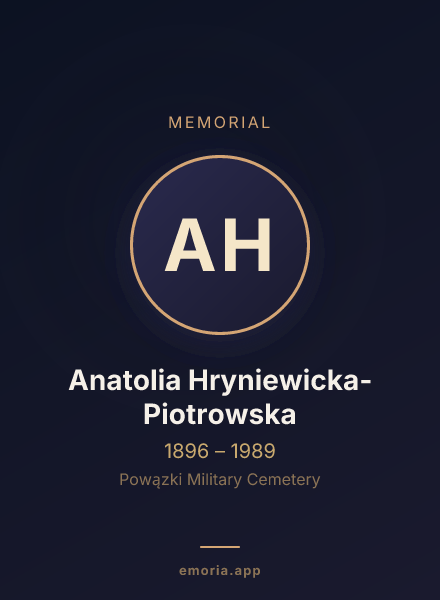 Memorial portrait of Anatolia Hryniewicka-Piotrowska