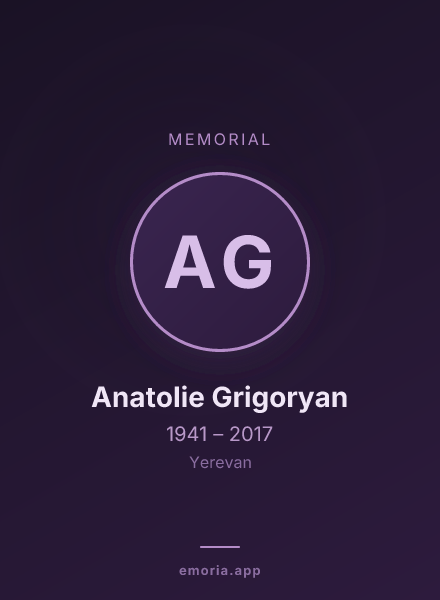 Memorial portrait of Anatolie Grigoryan