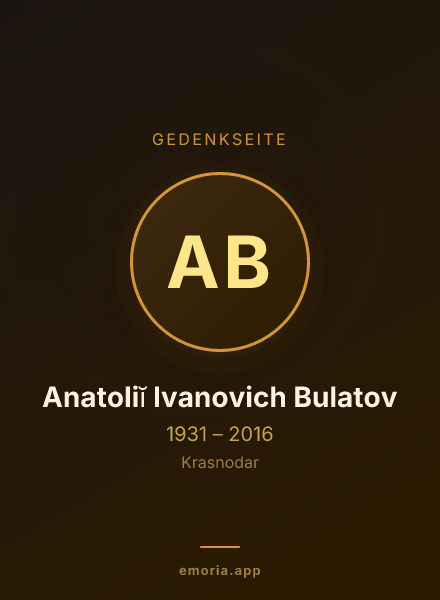 Gedenkportrait von Anatoliĭ Ivanovich Bulatov