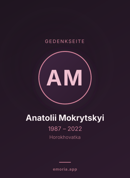 Gedenkportrait von Anatolii Mokrytskyi