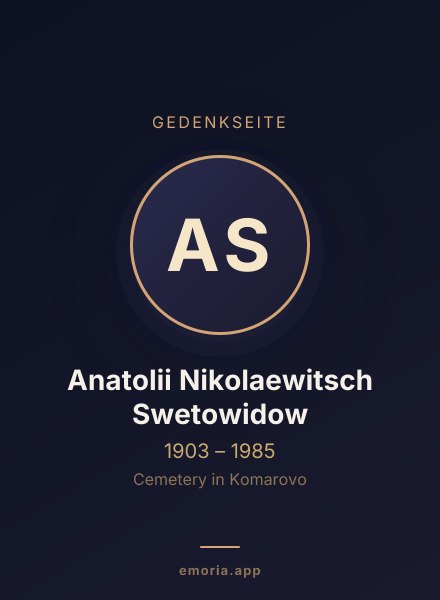 Gedenkportrait von Anatolii Nikolaewitsch Swetowidow