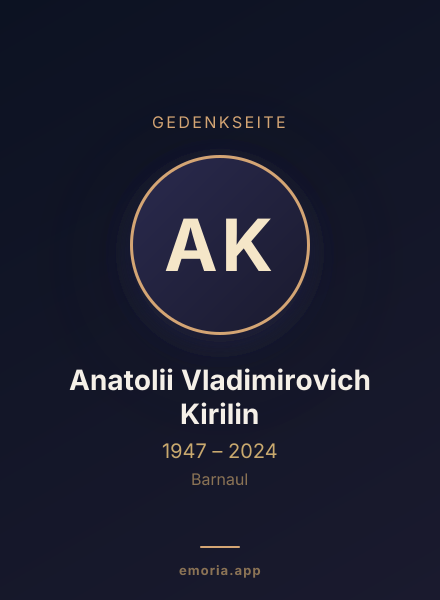 Gedenkportrait von Anatolii Vladimirovich Kirilin