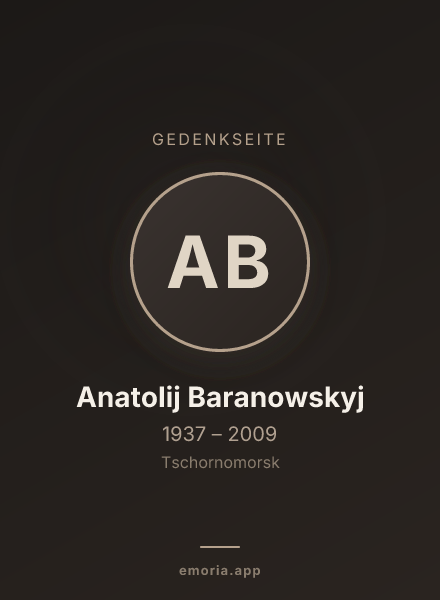 Gedenkportrait von Anatolij Baranowskyj